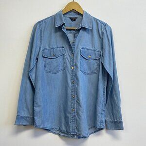 Club Monaco Chambray Denim Button Down Top
